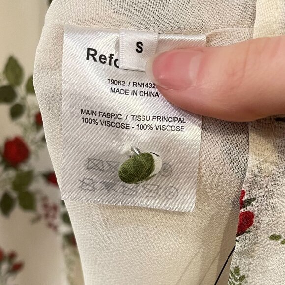 New Reformation Jourdan Christmas Mini Dress Regency Floral Small $278 - Picture 7 of 8